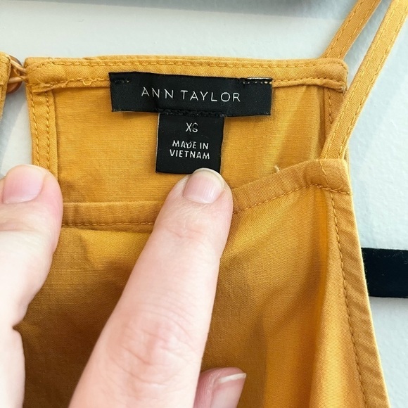 Ann Taylor Mustard Yellow Midi Dress XS - Picture 4 of 6